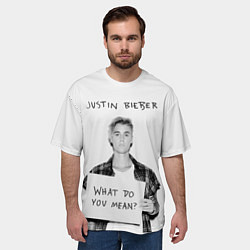 Футболка оверсайз мужская JUSTIN BIEBER, цвет: 3D-принт — фото 2