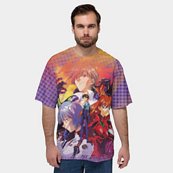 Футболка оверсайз мужская Евангелион, цвет: 3D-принт — фото 2