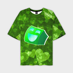 Мужская футболка оверсайз Geometry Dash: Green Love Z