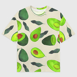 Футболка оверсайз мужская Авокадо - фруктовый паттерн, цвет: 3D-принт