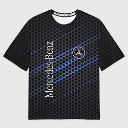 Футболка оверсайз мужская MERCEDES LOGO NEON, цвет: 3D-принт