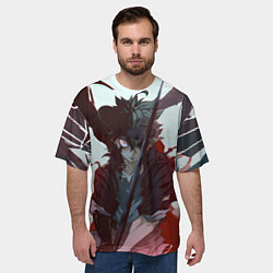 Футболка оверсайз мужская Аста в режиме демона черный клевер, цвет: 3D-принт — фото 2