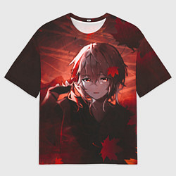 Футболка оверсайз мужская Кадзуха в кленовых листьях, цвет: 3D-принт
