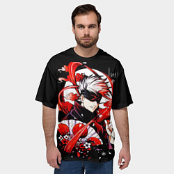 Футболка оверсайз мужская Сатору Годзё, Магическая битва, цвет: 3D-принт — фото 2
