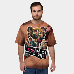 Футболка оверсайз мужская Стикерпак Игра в кальмара, цвет: 3D-принт — фото 2