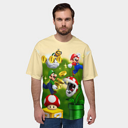 Футболка оверсайз мужская Mario Coins, цвет: 3D-принт — фото 2