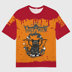 Футболка оверсайз мужская Летучая котомышь на хэллоуин, цвет: 3D-принт