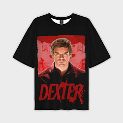 Мужская футболка оверсайз Dexter Декстер портрет постер