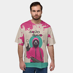 Футболка оверсайз мужская ТРЕУГОЛЬНИК НА КАРАУЛЕ, цвет: 3D-принт — фото 2