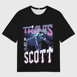 Футболка оверсайз мужская Travis Scott RAP, цвет: 3D-принт