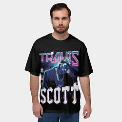 Футболка оверсайз мужская Travis Scott RAP, цвет: 3D-принт — фото 2