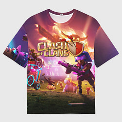 Мужская футболка оверсайз CLASH OF CLANS СТОЛКНОВЕНИЕ КЛАНОВ