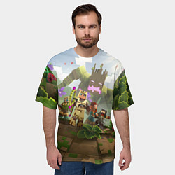 Футболка оверсайз мужская МАЙНКРАФТ ГЕРОИ ПРОТИВ ЗЛА, цвет: 3D-принт — фото 2