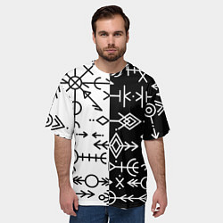 Футболка оверсайз мужская ДРЕВНИЕ СЛАВЯНСКИЕ РУНЫ, цвет: 3D-принт — фото 2