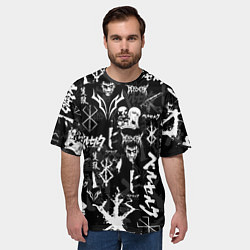 Футболка оверсайз мужская BERSERK SYMBOL LOGO БЕРСЕРК СИМВОЛИКА ПАТТЕРН, цвет: 3D-принт — фото 2