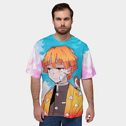 Футболка оверсайз мужская КЛИНОК РАССЕКАЮЩИЙ ДЕМОНОВ, ЗЕНИТЦУ, цвет: 3D-принт — фото 2