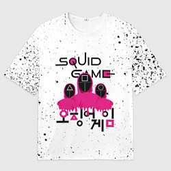 Мужская футболка оверсайз SQUID GAME , ИГРА В КАЛЬМАРА, СТРАЖ