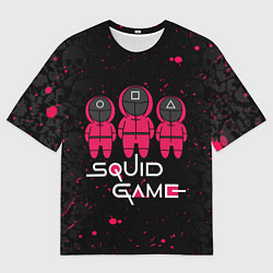 Мужская футболка оверсайз ИГРА В КАЛЬМАРА, ФИГУРКИ СТРАЖЕЙ