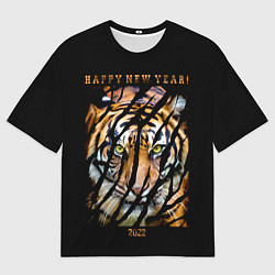 Футболка оверсайз мужская Happy New Year 2022, цвет: 3D-принт