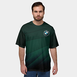 Футболка оверсайз мужская GREEN BMW, цвет: 3D-принт — фото 2