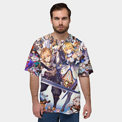 Футболка оверсайз мужская GENSHIN IMPACT ПЕРСОНАЖИ, цвет: 3D-принт — фото 2
