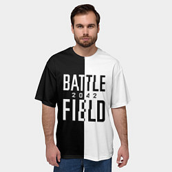 Футболка оверсайз мужская БАТЛФИЛД 2042 ЛОГОТИП, цвет: 3D-принт — фото 2