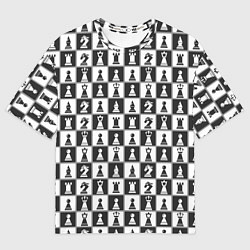 Футболка оверсайз мужская Шахматы Шахматные Фигуры, цвет: 3D-принт