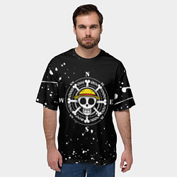 Футболка оверсайз мужская ONE PIECE ВАН ПИС ЧЕРЕП БРЫЗГИ КРАСОК, цвет: 3D-принт — фото 2