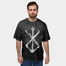 Футболка оверсайз мужская BERSERK LOGO GRUNGE, цвет: 3D-принт — фото 2