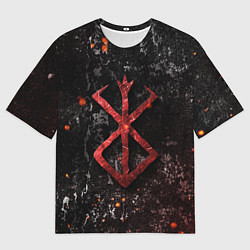 Футболка оверсайз мужская BERSERK LOGO GRUNGE RED, цвет: 3D-принт