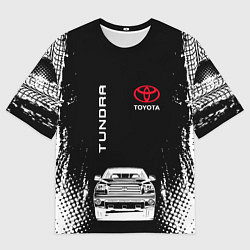 Мужская футболка оверсайз Toyota Tundra Следы шин