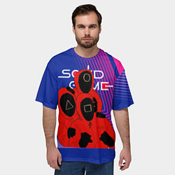 Футболка оверсайз мужская Игра в кальмара 3 персонажа, цвет: 3D-принт — фото 2