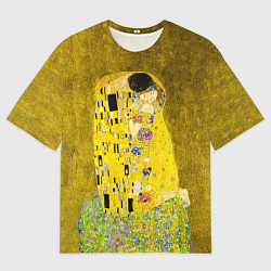 Футболка оверсайз мужская Влюблённые поцелуй художник Климт, цвет: 3D-принт