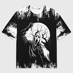 Футболка оверсайз мужская Крик Хэллоуин Хоррор Scream Halloween, цвет: 3D-принт