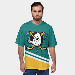 Футболка оверсайз мужская Анахайм Дакс, NHL, цвет: 3D-принт — фото 2