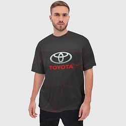 Футболка оверсайз мужская Toyota Тонкие линии неона, цвет: 3D-принт — фото 2