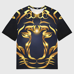Футболка оверсайз мужская Золотой символ года Тигр, цвет: 3D-принт