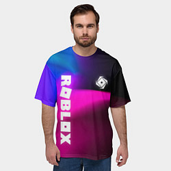 Футболка оверсайз мужская Роблокс лого х эмблема, цвет: 3D-принт — фото 2
