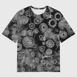 Футболка оверсайз мужская Механизм и дым, стимпанк, цвет: 3D-принт