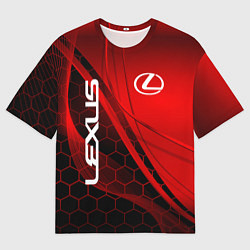 Футболка оверсайз мужская LEXUS RED GEOMETRY ЛЕКСУС, цвет: 3D-принт