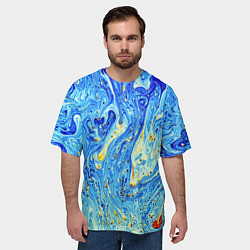 Футболка оверсайз мужская Сползающие краски, цвет: 3D-принт — фото 2