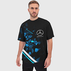 Футболка оверсайз мужская Mercedes AMG Осколки стекла, цвет: 3D-принт — фото 2