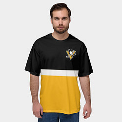 Футболка оверсайз мужская Питтсбург Пингвинз НХЛ, цвет: 3D-принт — фото 2