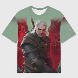 Мужская футболка оверсайз ВЕДЬМАК THE WITCHER ГЕРАЛЬТ С МЕЧОМ