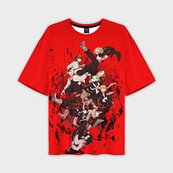 Мужская футболка оверсайз Токийские мстители Главные герои в кровавом водоро