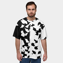Футболка оверсайз мужская Черно-белый камуфляж, цвет: 3D-принт — фото 2