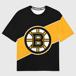 Футболка оверсайз мужская Бостон Брюинз, Boston Bruins, цвет: 3D-принт