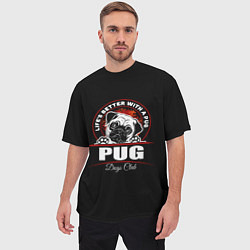 Футболка оверсайз мужская Мопс Pug, цвет: 3D-принт — фото 2