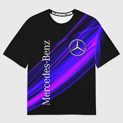 Футболка оверсайз мужская MERCEDES-BENZ МЕРСЕДЕС-БЕНЗ ПУРПУРНЫЙ, цвет: 3D-принт