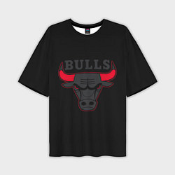 Футболка оверсайз мужская CHICAGO BULLS ЧИКАГО БУЛЛС ЯРОСТЬ БЫКА, цвет: 3D-принт